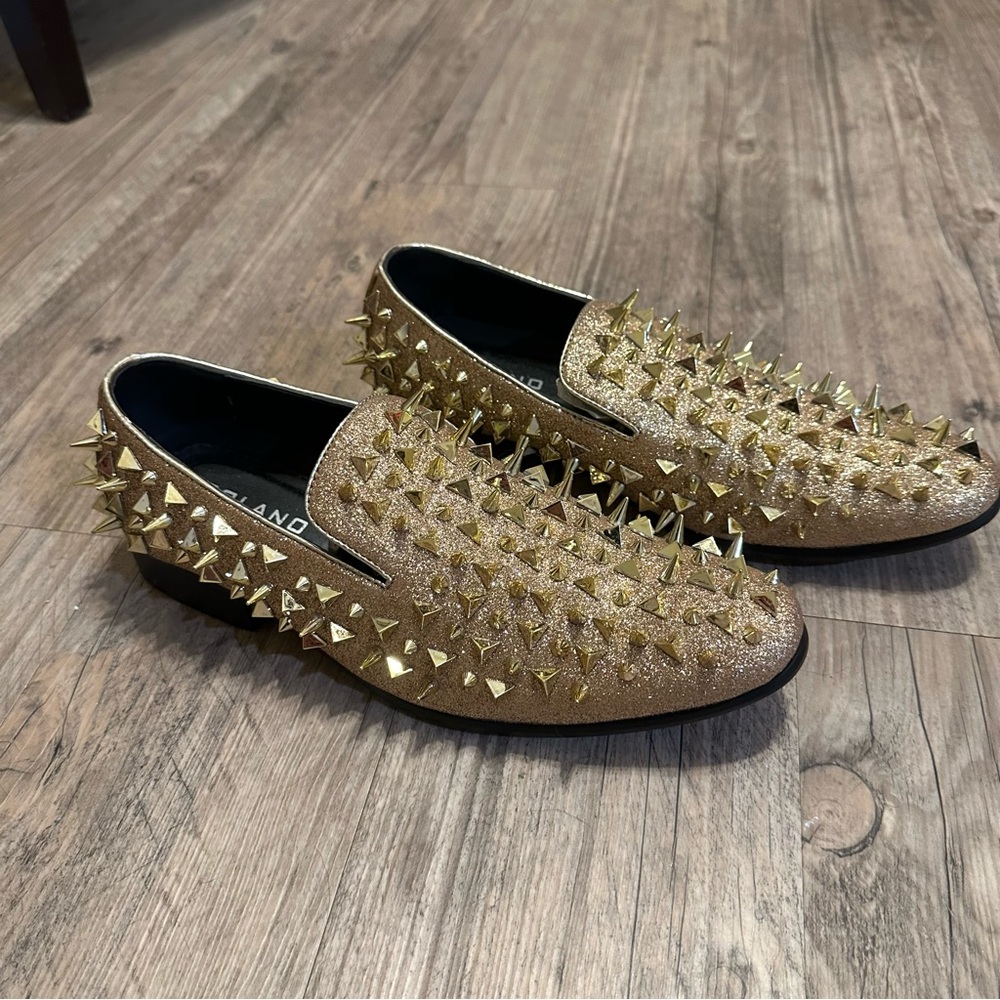 Gold Spiked Dress Shoes Bolano X Amali Mesa Size 9 Mens